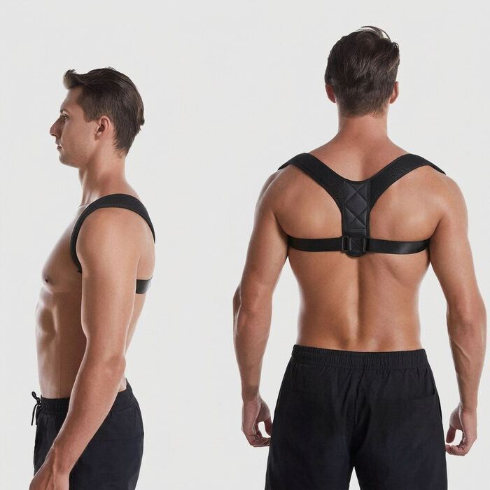 Man wearing the posture corrector