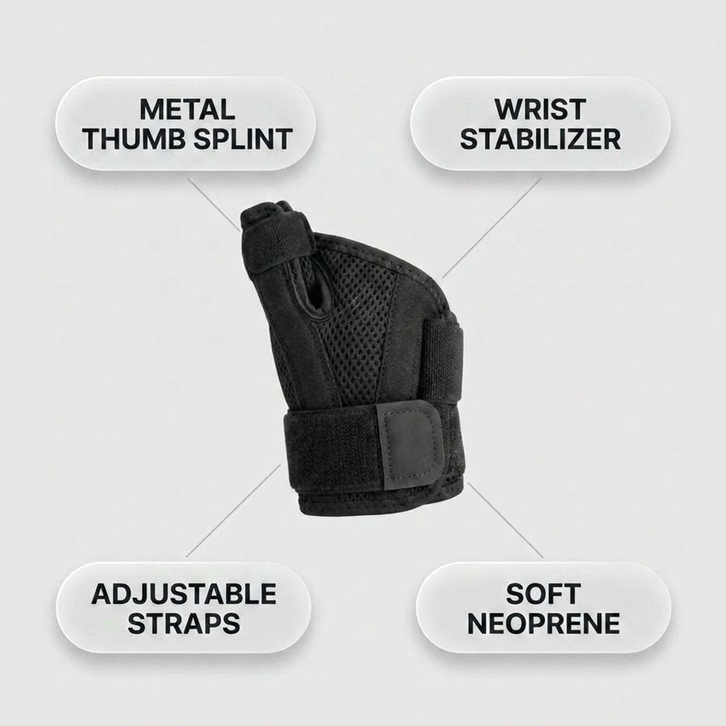 Wrist Thumb Brace features infographic