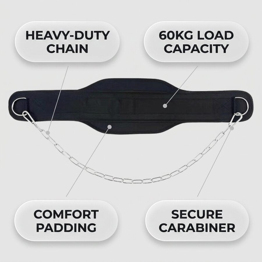 Heavy Duty Chain Belt features infographic