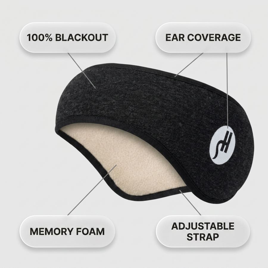 Sleep mask features infographic