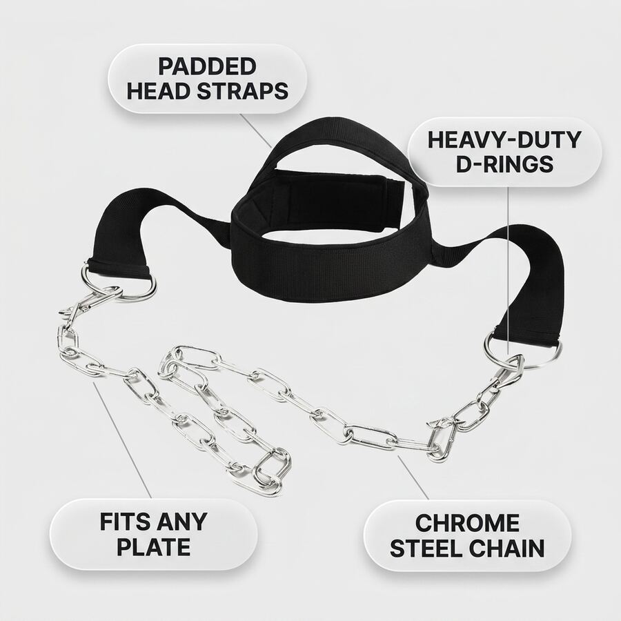 Iron Neck Harness features infographic