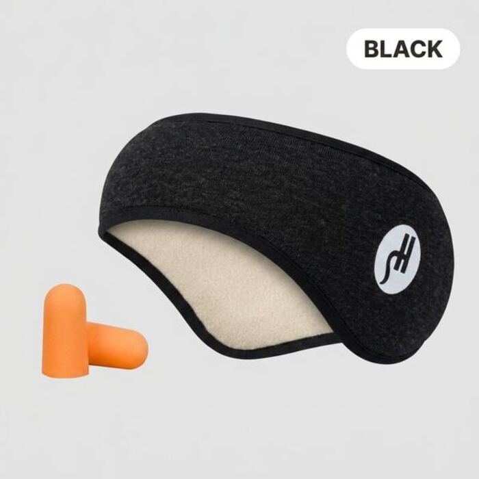 Black contoured sleep mask headband